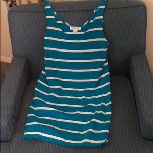 Teal tripped tank long